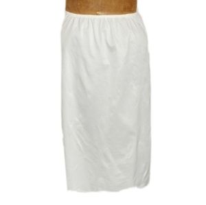 Vintage Gaymode white nylon half slip with scalloped lace hem